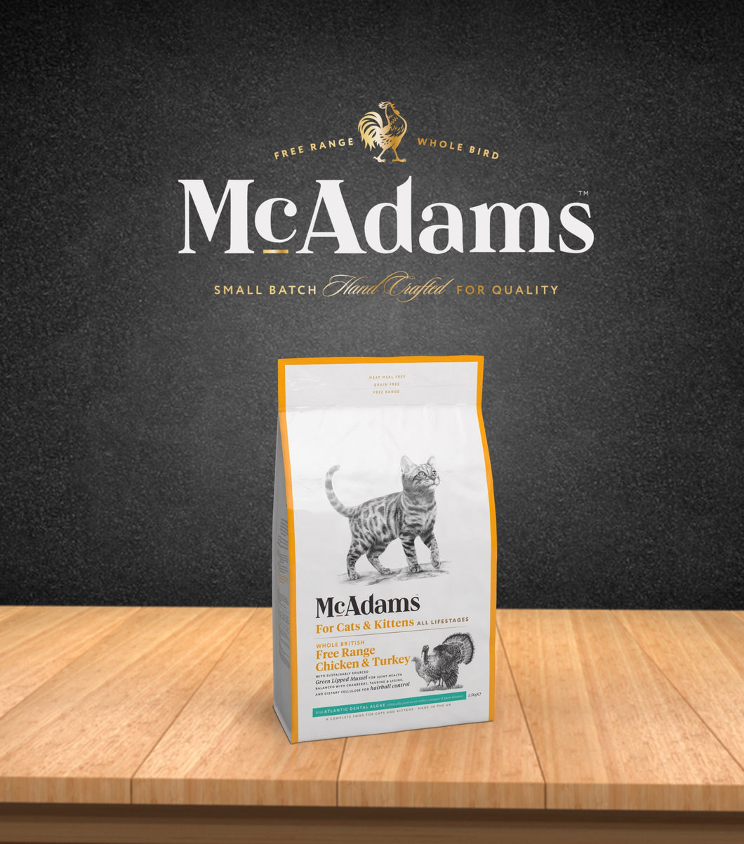 McAdams, Free Range Chicken with Free Range Turkey Cats Dry Food (Cats and Kittens), 自由放養雞肉和火雞貓糧 （貓/幼貓配方） - my物